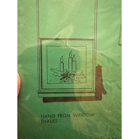 Vntg 1974 Crystalline Christmas Candle See-Through Window Decoration Suncatcher - Picture 7 of 9